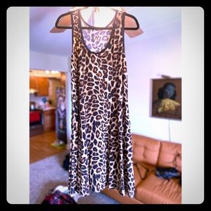 Knit, a-line, Leopard Print dress Plus 2x